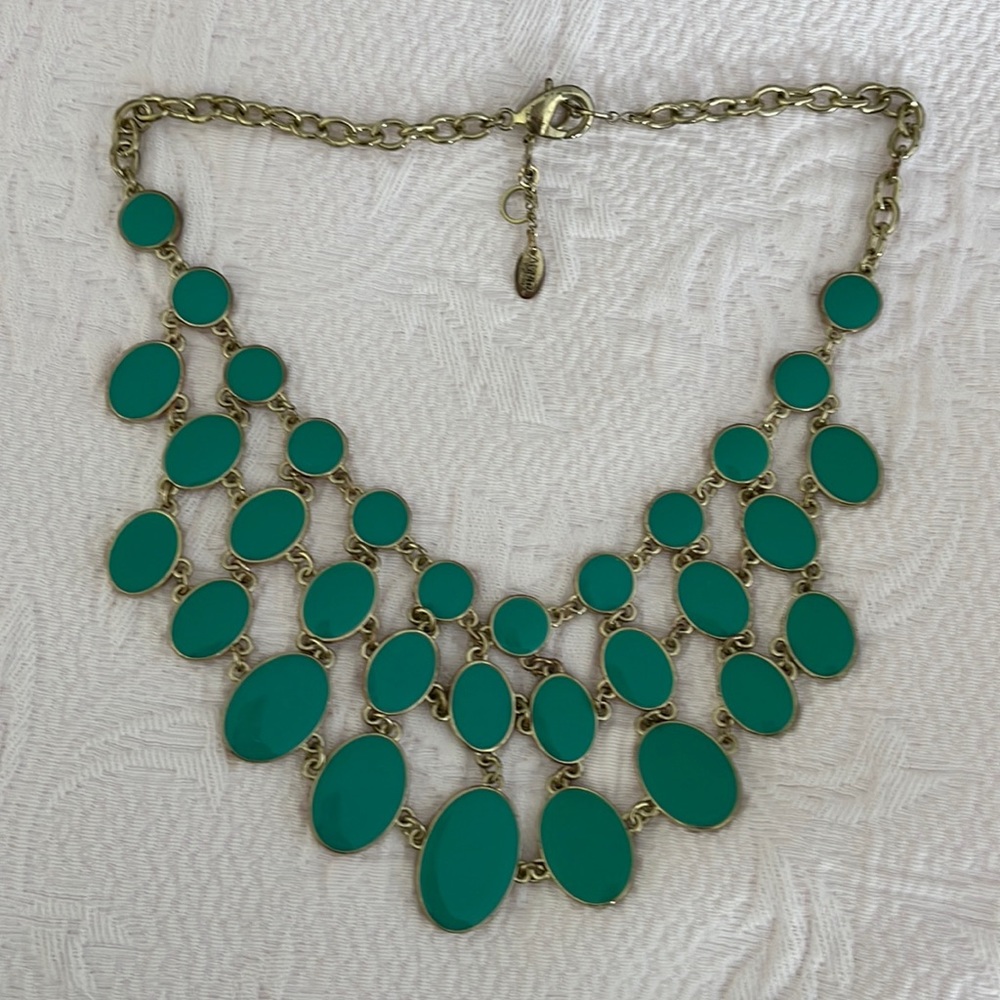 Reversible green and orange necklace